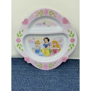 Disney Princess 2 part plate Cinderella Snow White Sleeping Beauty First Years